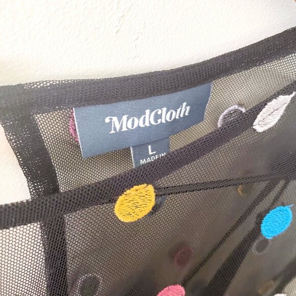 Modcloth Dazzle Do It Dotted Cotton Dress, Size Large - Picture 4 of 5